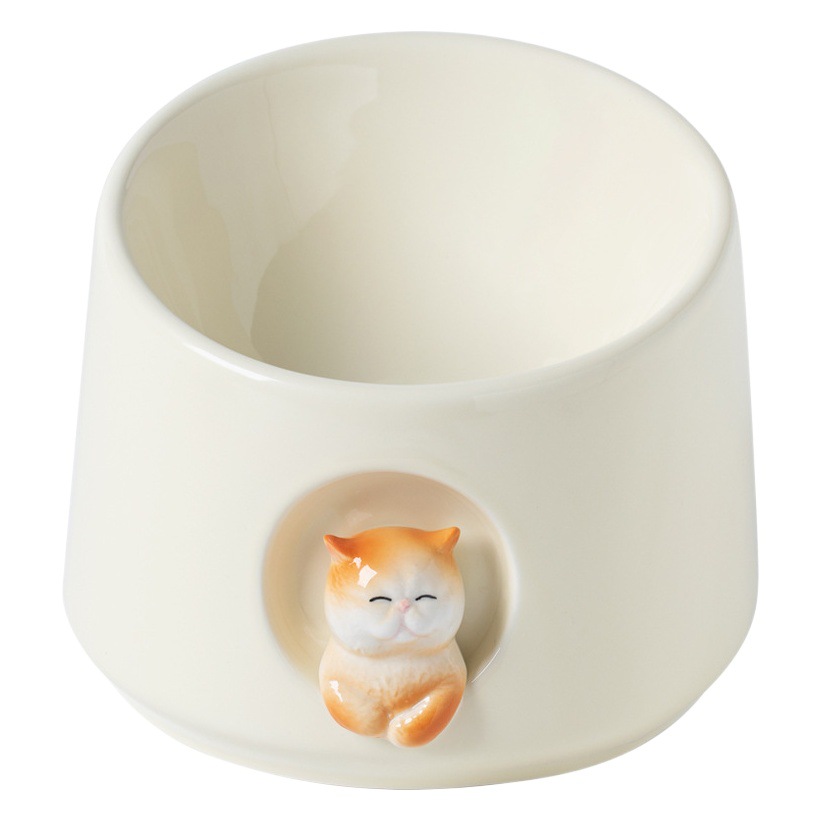 Cuenco de gato pintado a mano de cerámica protección de pie alto vértebra cervical cuenco de comida para gatos gato perro gato cuenco de perro cuenco para beber cuenco de cerámica para mascotas