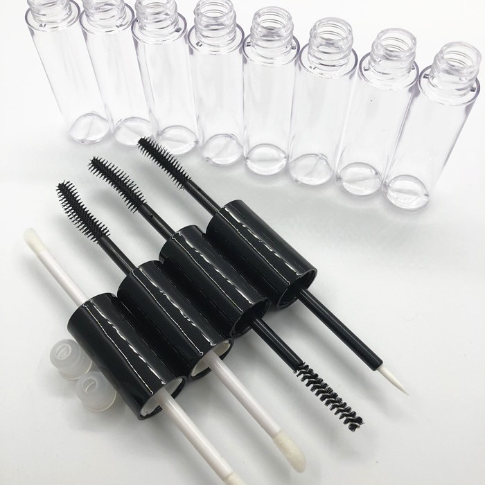 En stock de doble cabeza de brillo de labios tubo de pestañas tubo vacío delineador de ojos líquido de crecimiento botella vacía 8ml botella de soplado material de embalaje cosmético