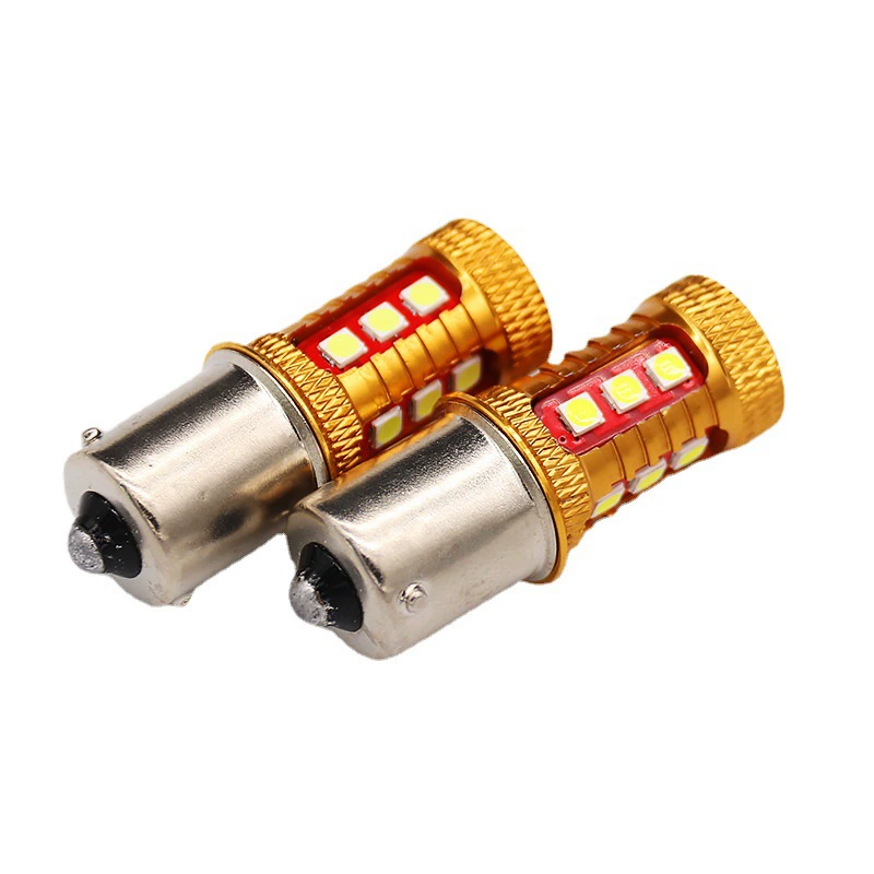 Автомобильная Светодиодная лампа заднего хода 3030-15SMD подсветка с линзой стоп-сигнал мотоцикла поворотник