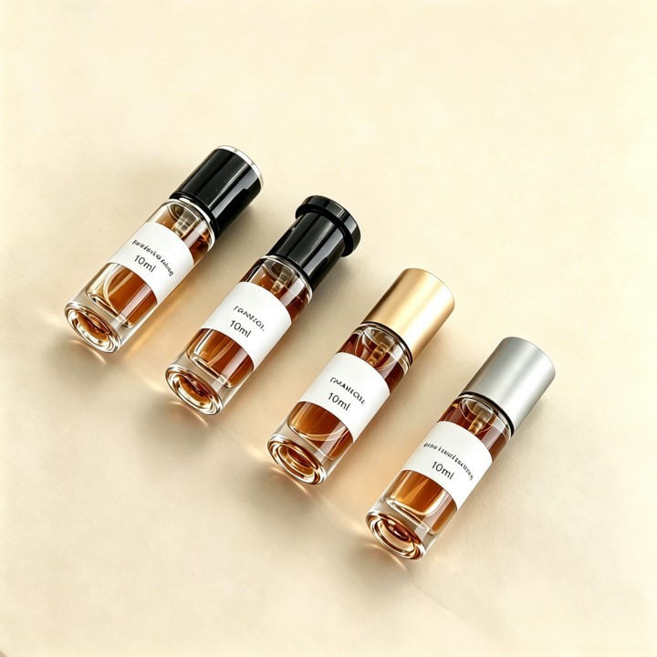 Şüşə ətir doldurma butulkası, 10 ml və 15 ml, dəyirmi kart tipli
