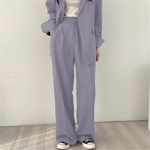 Coffee-colored autumn men's suit pants with high waist, temperament, commuting, loose fit, women's drooping sense, cross-border multi-color plus-size long pants