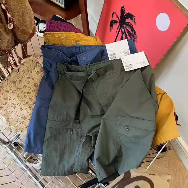 Functional Snap-On Cargo Shorts Men's Summer Thin Quick-Drying Sports Five-Point Pants Straight Loose Half-Length Pants 7529 Functional Snap-On Cargo Shorts Men's Summer Thin Quick-Drying Sports Five-Point Pants Straight Loose Half-Length Pants 7529