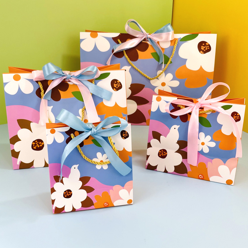 鸟语花香礼品袋高级感礼物袋小袋子大号生日伴手礼袋子可爱手提袋