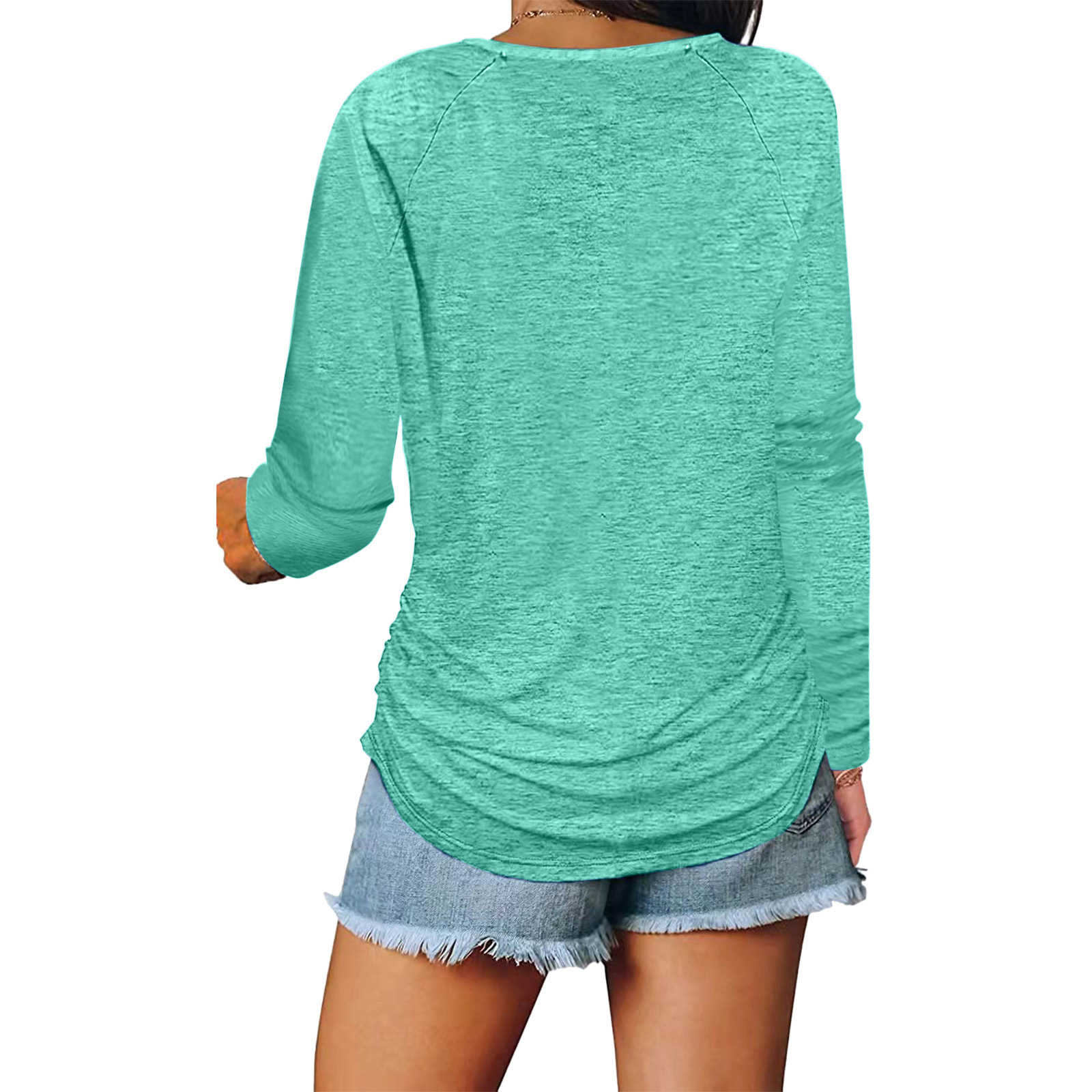 Women's T-shirt Long Sleeve T-shirts Fashion Solid Color display picture 14