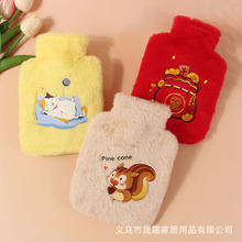 卡通热水袋小兔毛保暖可爱印花注水式暖手宝通用跨境批发一件代发