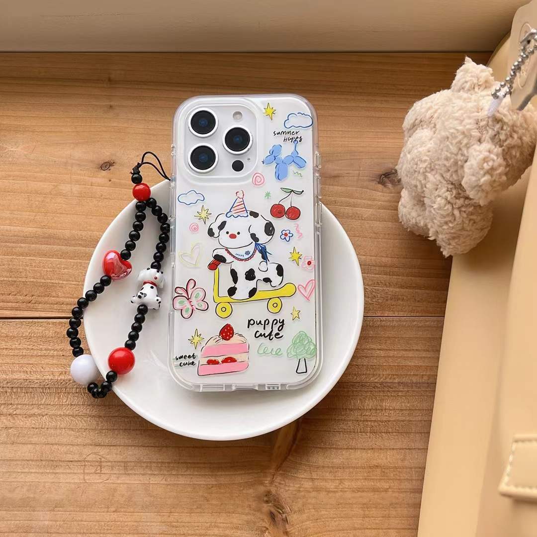 Graffiti lindo cereza patineta cachorro para iphone16ProMax/15 funda para teléfono 13 Apple 14 hembra 15P