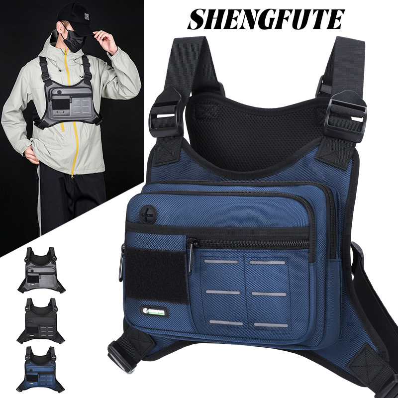 2026 New Large-Capacity Tactical Chest Bag for Cycling and Sports, Men's Outdoor Sports Fashion Running Vest Bag