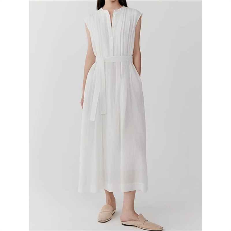 Xiaohe's Same Style Women's Clothing 2025 Spring and Summer New Ramie Plain Weave Mid-Length Dress E2135401 Xiaohe's Same Style Women's Clothing 2025 Spring and Summer New Ramie Plain Weave Mid-Length Dress E2135401