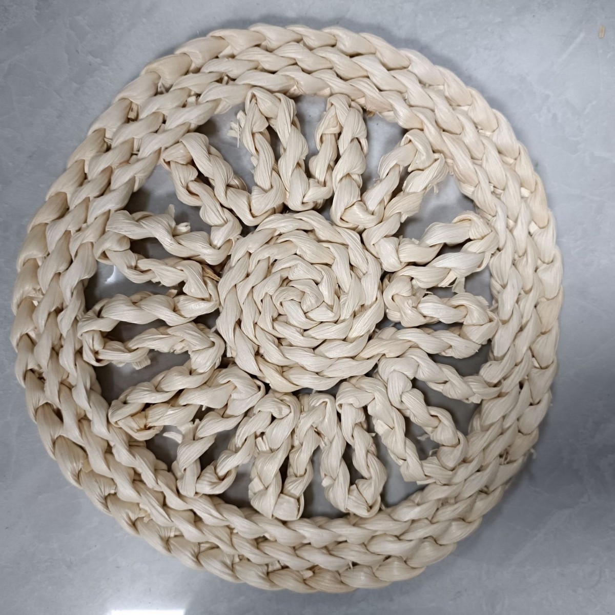 Juego de adornos de pared de paja tejido de paja tejido a mano hierba de calabaza hierba colgante de piel de maíz colgante de pared folklore bohemio