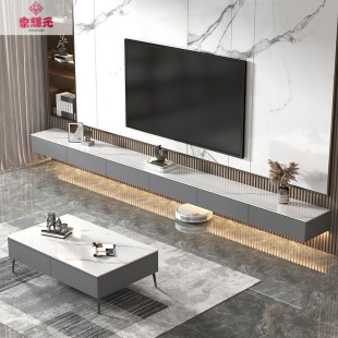 Jihuiyuan Tv Cabinet Suspended Wall-Mounted Living Room New Suspended Normcore Small Apartment Tv Cabinet Coffee Table Combination