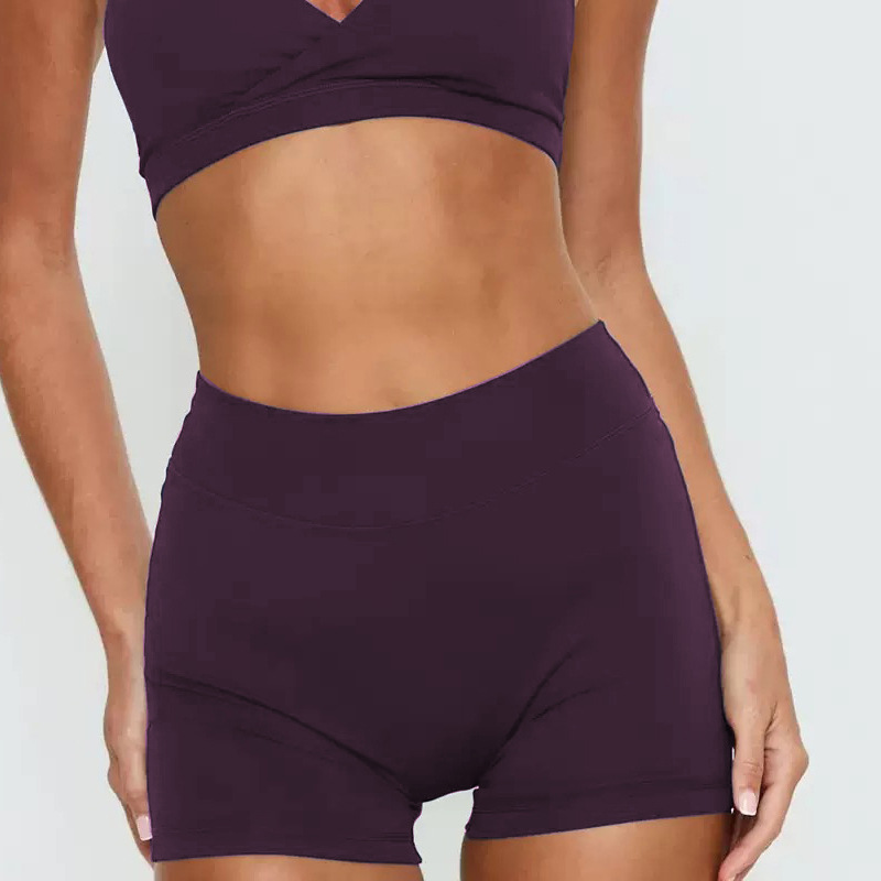 Comercio exterior transfronterizo V-cuello envuelto pecho colgar ropa interior de cuello fitness yoga pull-up mejorar la velocidad de resorte seco conjunto de dos piezas image 16