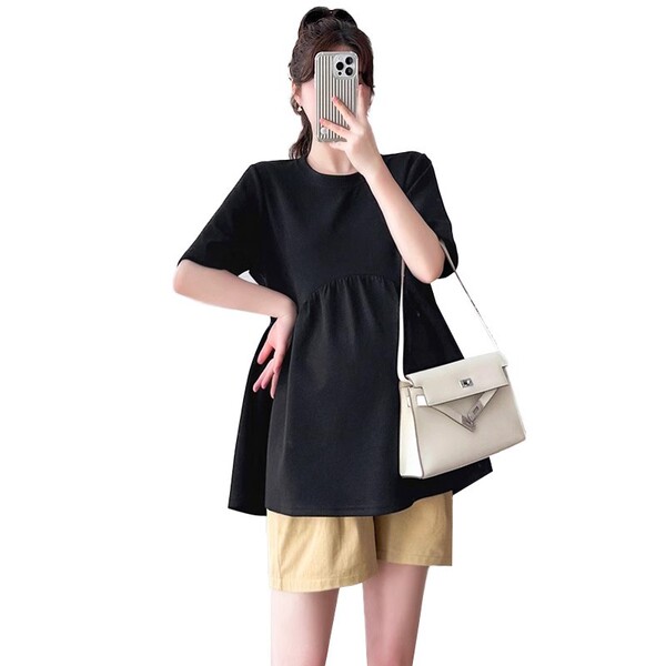 Summer white short sleeve T-shirt for pregnant for leisure