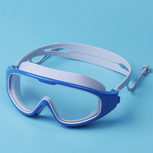 New adult men's and women's large-frame swimming goggles one-piece earplugs sealed waterproof and anti-fog high-definition swimming goggles and diving goggles wholesale