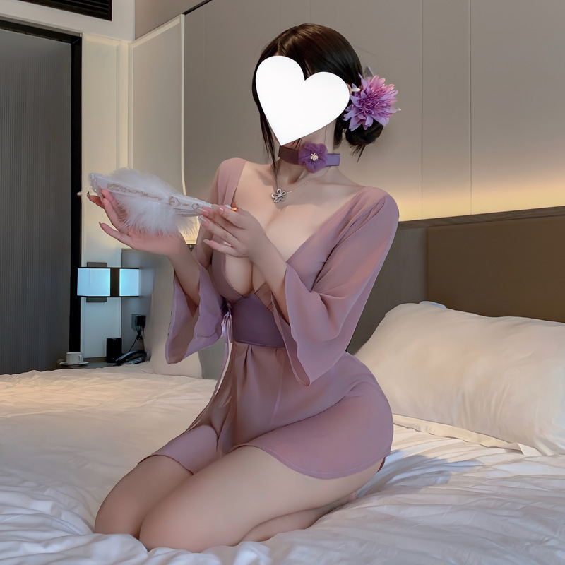 Sexy Lingerie Purple Charm Housewife Temptation Han Dynasty Kimono Wide Sleeve Off Shoulder Backless Sexy Flirting Pajamas Qqny Sexy Lingerie Purple Charm Housewife Temptation Han Dynasty Kimono Wide Sleeve Off Shoulder Backless Sexy Flirting Pajamas Qqny