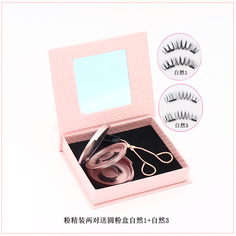 Quantum imán magnético de succión magnética sin pegamento natural largo y grueso transfronterizo pestañas falsas magnéticas populares europeas y americanas