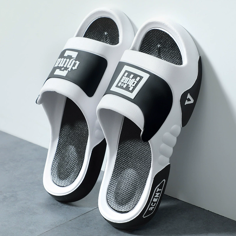 Трансграничные взрывные тапочки мужские летние бытовые противоскользящие толстые подошвы на фекалии pvc новые пластиковые холодные тапочки оптом