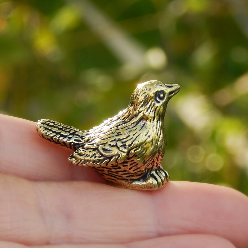 Brass-Plated Sparrow Small Ornaments, Metal Crafts, Creative Micro-Landscape Ornaments, Decorative Items, Small Gifts for the Mid-Autumn Festival
