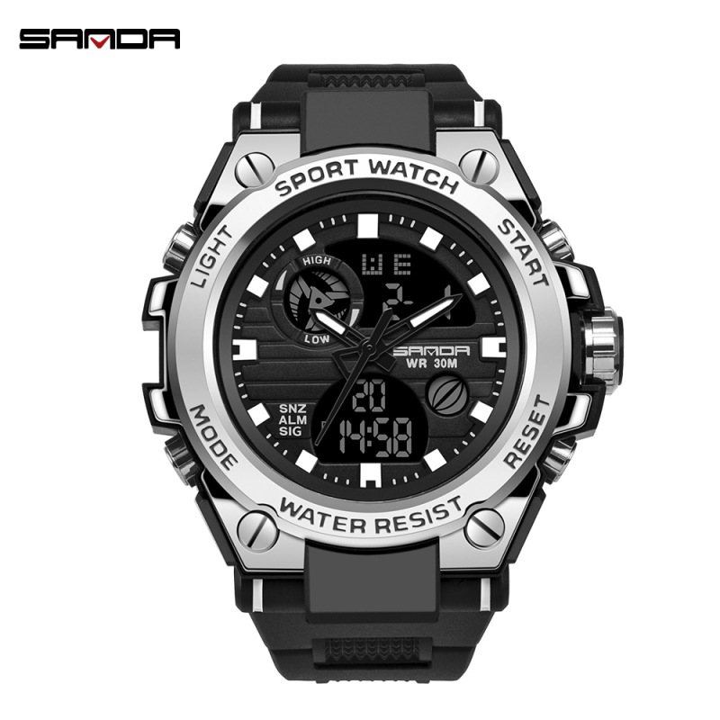Reloj electrónico de los hombres personalizados de moda deportes al aire libre impermeable reloj luminoso LED multifuncional reloj de estudiante Masculino