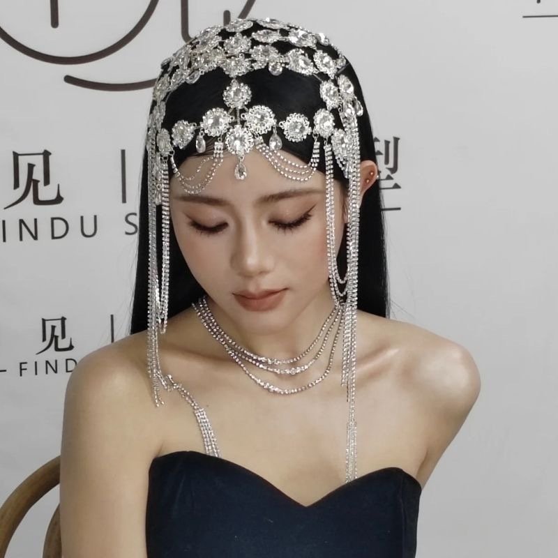 ブライダルウェディングドレスウェディングプリンセスタッセルヘッドドレスハイエンドヘアチェーンヘアネット卸売義烏アクセサリーヘアアクセサリージュエリー|undefined