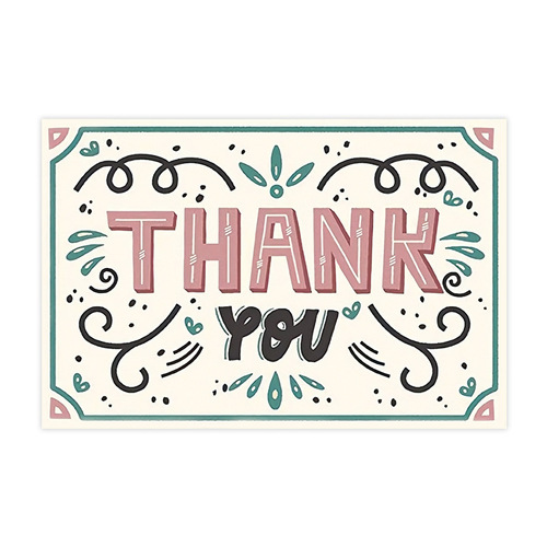 50 pieces per pack retro hand-painted thank you cards, writable blank blessing gift cards, postcards, gifts, decorations, greeting cards