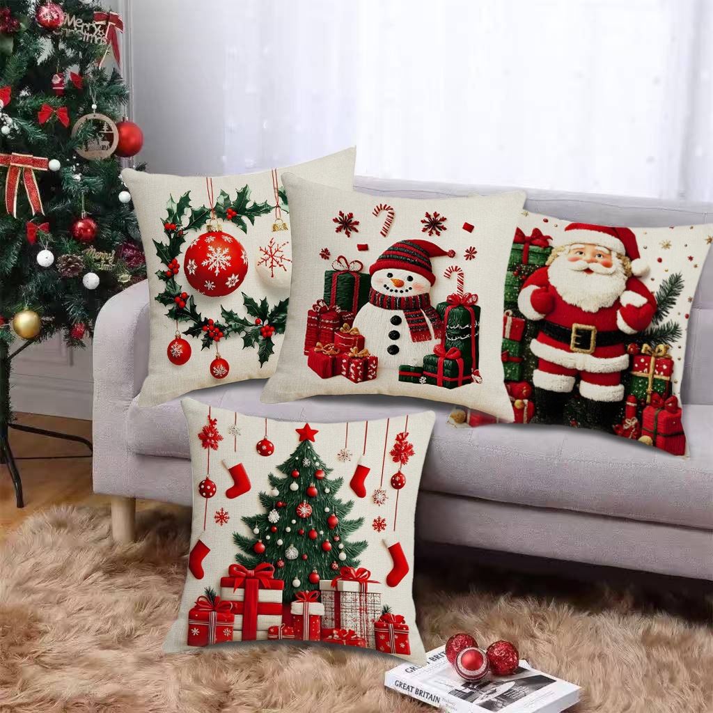 Navidad almohada cubierta de decoración para el hogar almohada de la sala de estar sofá cojín cubierta de dormitorio almohada de cabeza fábrica al por mayor