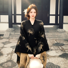 披肩女2025新款中国风旗袍外搭围巾新中式复古斗篷旅游披风