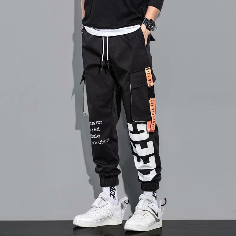 Summer Thin Trendy Brand Pants Men's Cordwork Pants Men's Loose Casual Pants Multi-Pocket Korean-style Nine-point Trendy Men