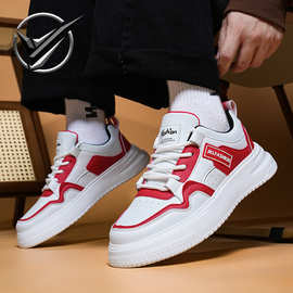 高品质学生板鞋2025春季潮牌百搭休闲男鞋运动鞋厚底低帮小白潮鞋