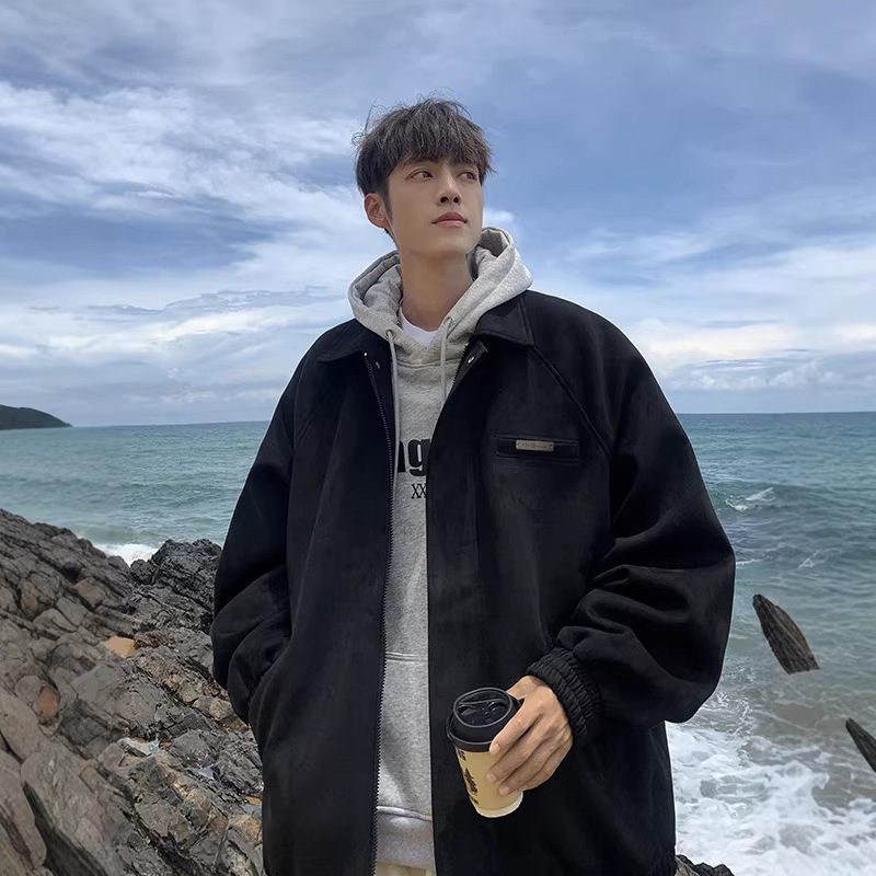 Versatile And Cool Looking Men's Retro Trendy Loose Casual Collar Jacket_voghion.com