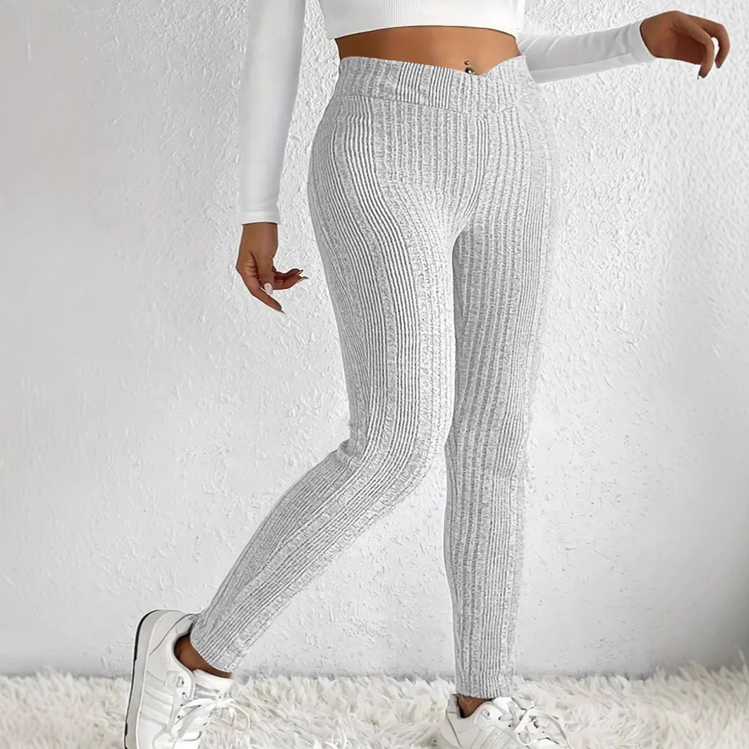 Women's Clothing New Sexy Slim Fashion Casual Striped Thread Tight Trousers Fitness Pants_ecoleips.com