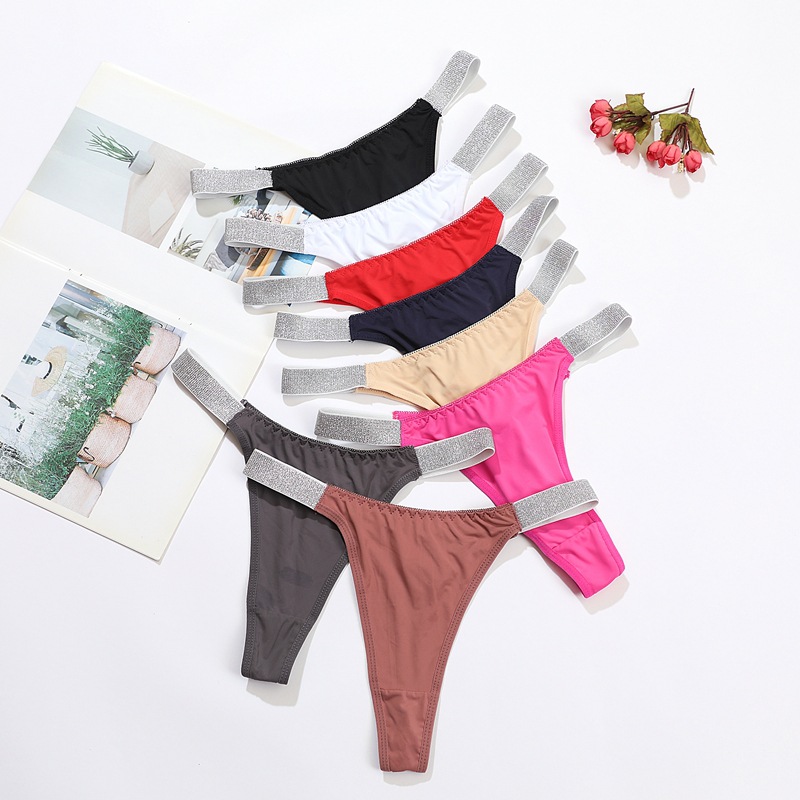 Color Block Low Waist Thong Panties display picture 17