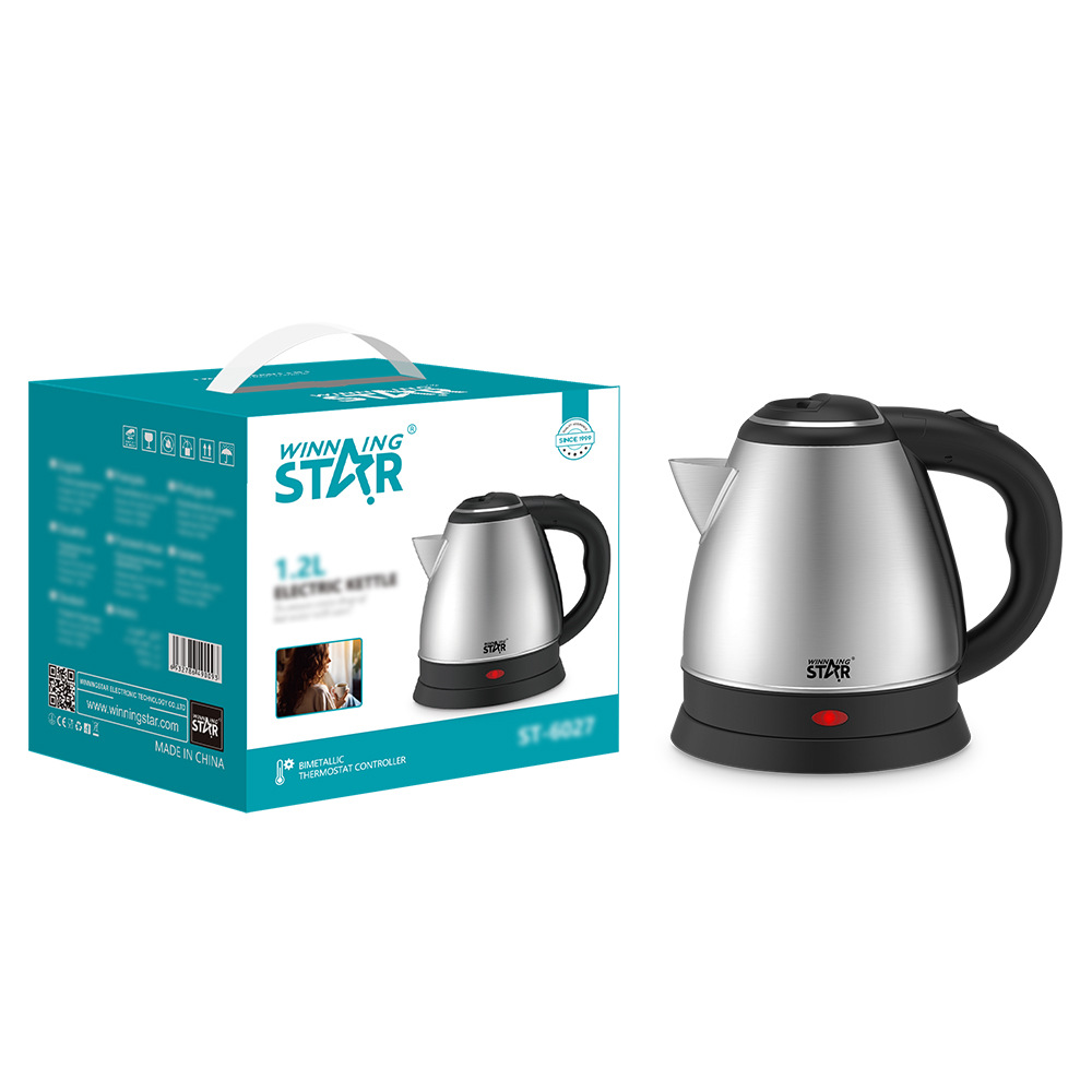 Estrella ganadora estándar británico estándar europeo 1.2L pequeño hogar agua hirviendo Hervidor eléctrico