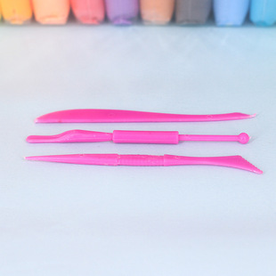 Plastic 3-piece cutting paper knife ultra-light clay Plasticine snow flake clay clay carving tool accessories scraper fork spoon