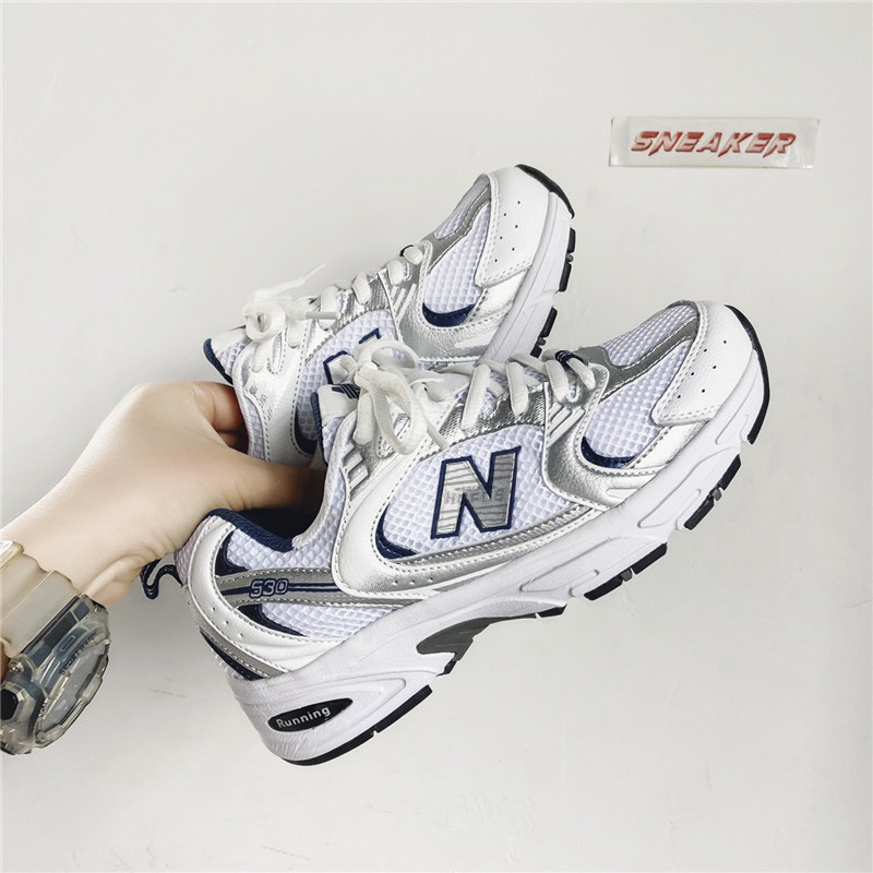 Spring and Autumn New Balance Cool Running Genuine Leather Men's Spring and Summer Casual Sports Shoes Couple Style Breathable Running Shoes Dad Shoes