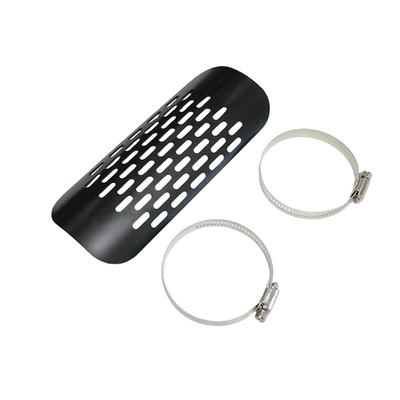 Motorcycle Modified Exhaust Pipe Mesh Hollow Stainless Steel Clamp Decorative Cover (Motorcycle exhaust pipe) - black