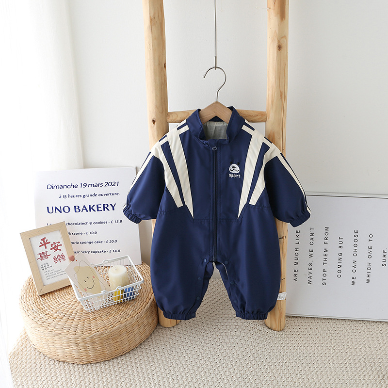 嬰兒連體衣春秋百搭新生兒可愛超萌外出服滿月百天小孩爬爬服哈衣