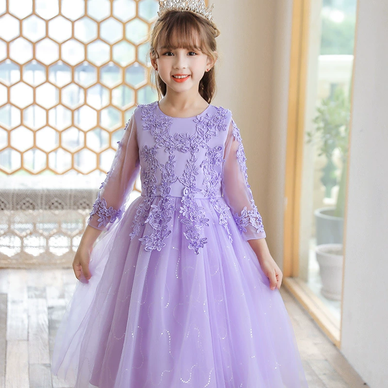 Carlisa Carisa Girls Dress Dress Net Sleeve Performance Performance Host Princess Skirt Cross -border