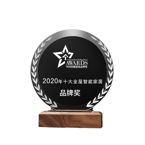 Trofeo de cristal medalla de madera trofeo de baloncesto pulgar pentaco resina metales trofeos de madera sólida premios