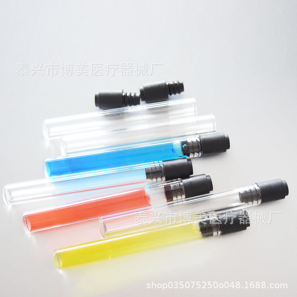 厂家直供 玻璃香水分装瓶外径7*45/53/55mm  玻璃小样瓶配硅胶塞