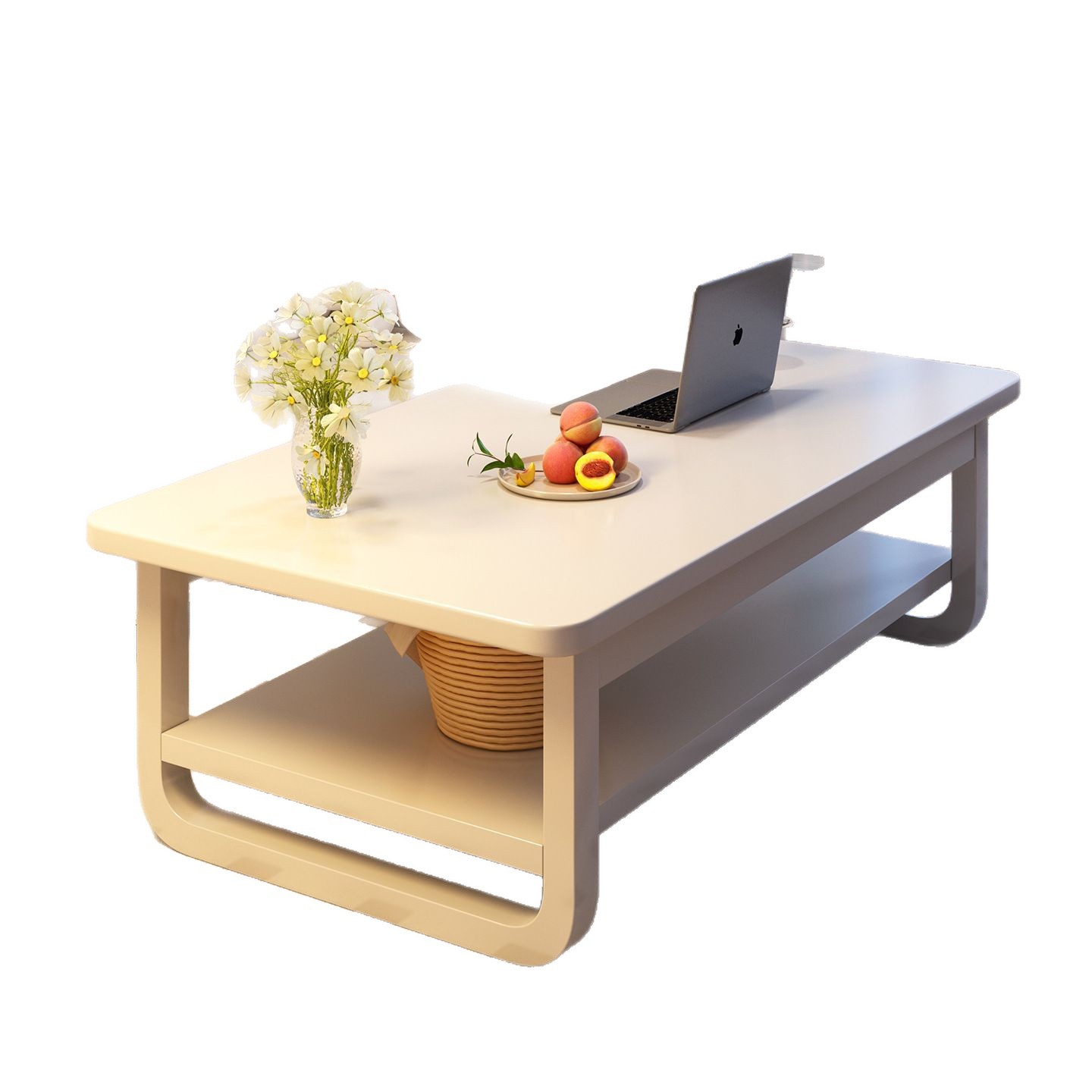 Mesa de té sala de estar estante pequeño tipo casa doble mesa pequeña mesa casera sofá mesa de té simple almacenamiento armario armario de almacenamiento