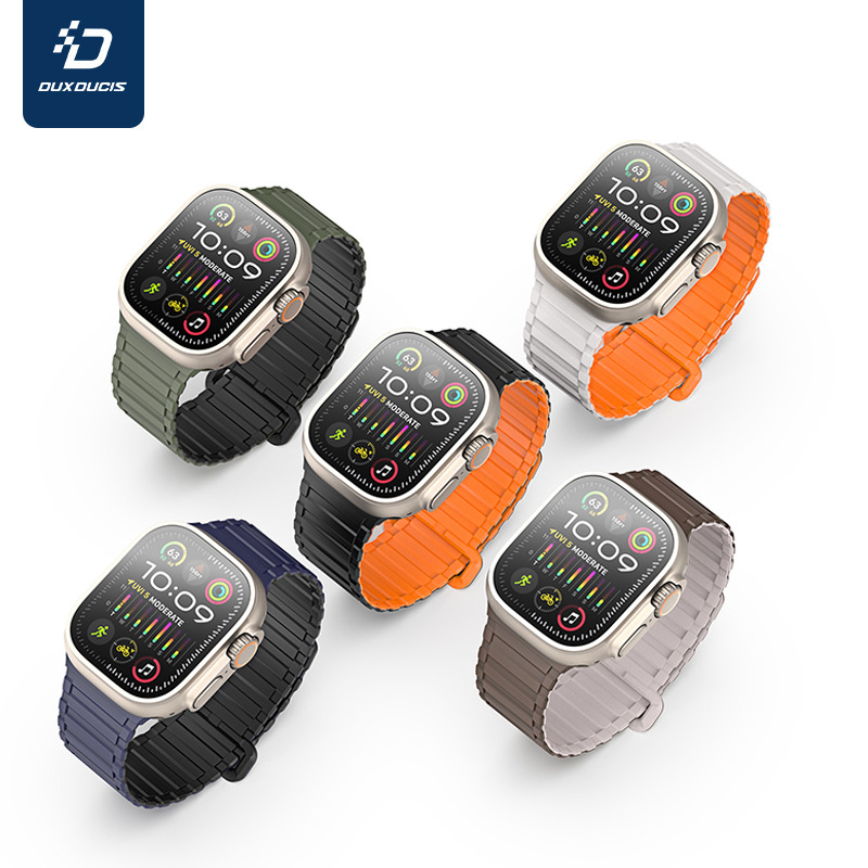 Aplicable AppleWatch Correa de reloj Apple Magnetic Correa de silicona de dos colores Correa impermeable de moda al por mayor transfronteriza