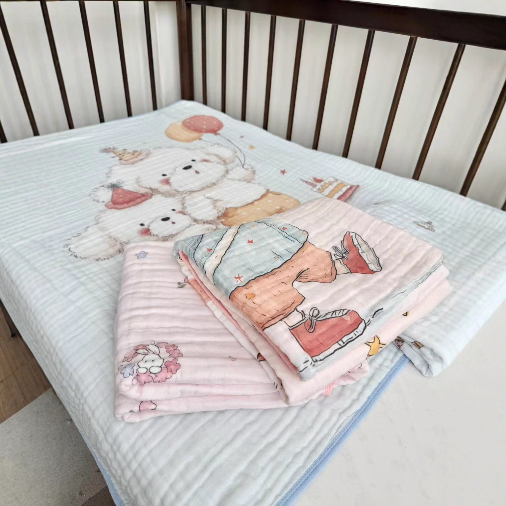 100% Pure Cotton Six-Layer Gauze Blanket, Kidsren's Bath Towel, Newborn Blanket, Soft, Skin-Friendly and Absorbent