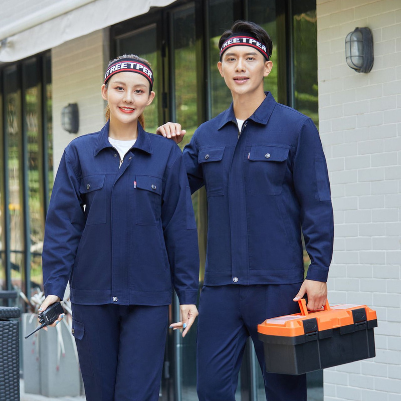 春秋冬用純綿作業服セット メンズ 厚手 溶接工 電気技師 作業着 長袖 工場 車修理工 労働保護服|undefined