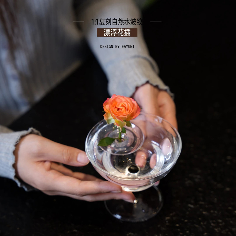 漂浮花插新款简约侘寂风插网红花器鲜花水培器皿花盆花瓶客厅布置|undefined