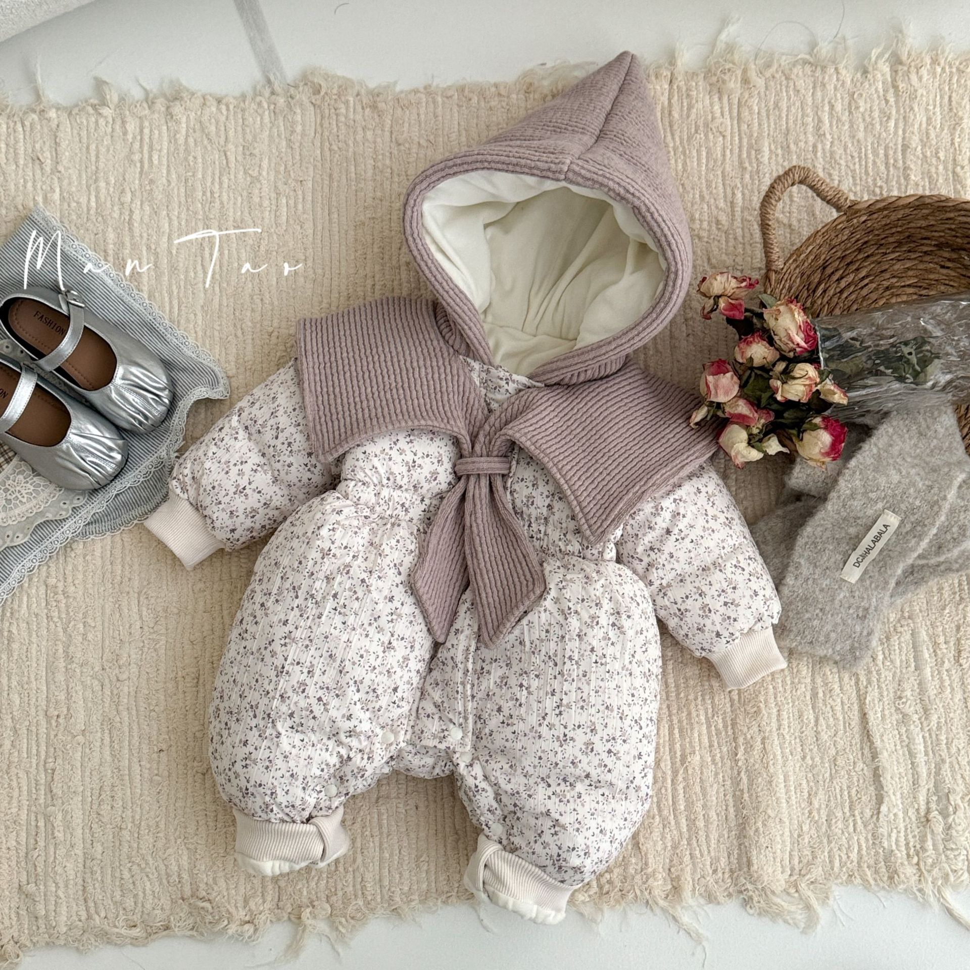 Ropa de bebé, una pieza, ropa de invierno para bebés, ropa de invierno para niños pequeños, ropa de algodón con pellizco de salida grueso