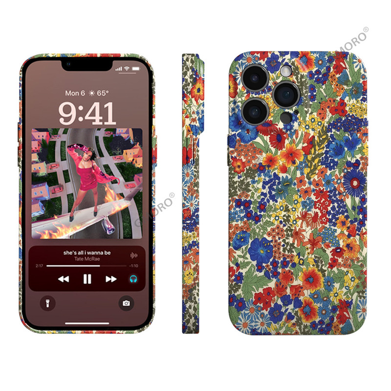 French pastoral colorful wildflower film phone case iPhone18/17pro full-coverage ultra-thin protective case for Apple 13 French pastoral colorful wildflower film phone case iPhone18/17pro full-coverage ultra-thin protective case for Apple 13