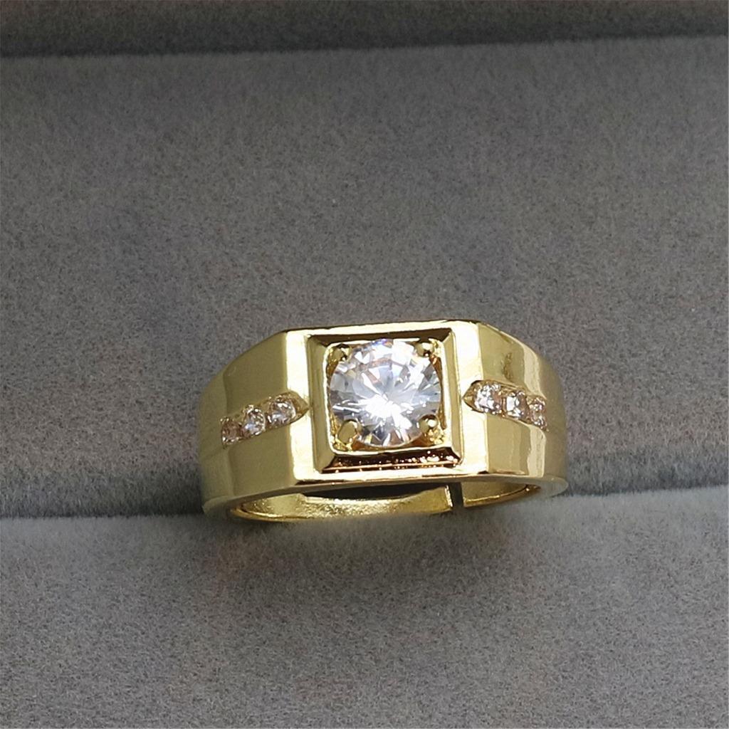 Herrenring Mit Simuliertem Diamant In Weißgold Optik_voghion.com