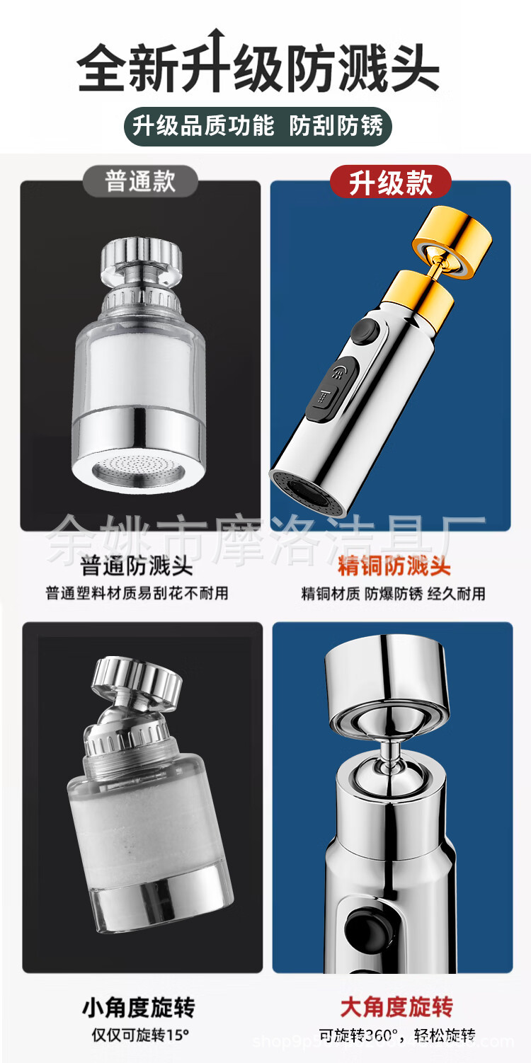 Faucet extender, anti-splash water wonder, kitchen universal rotating faucet extender, filter connector, bubble maker Item Picture