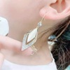 Crystal, fashionable demi-season earrings, 2024 years, cat's eye, internet celebrity, bright catchy style