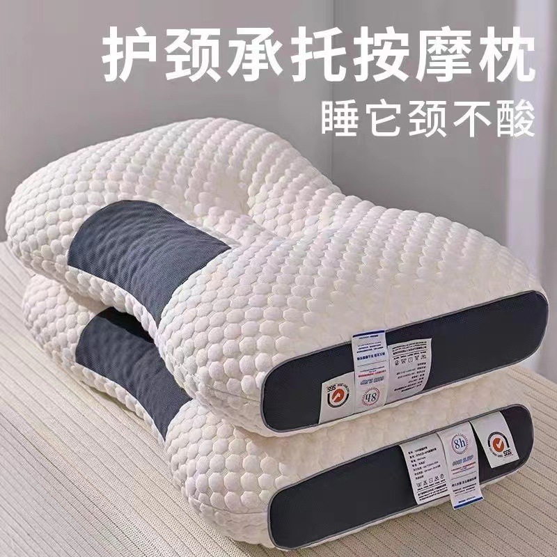 Almohada de masaje Pillow SPA Honeycomb, almohada cervical 3D de doble tejido de algodón para hombres, almohada cervical que no se desploma para uso doméstico.
